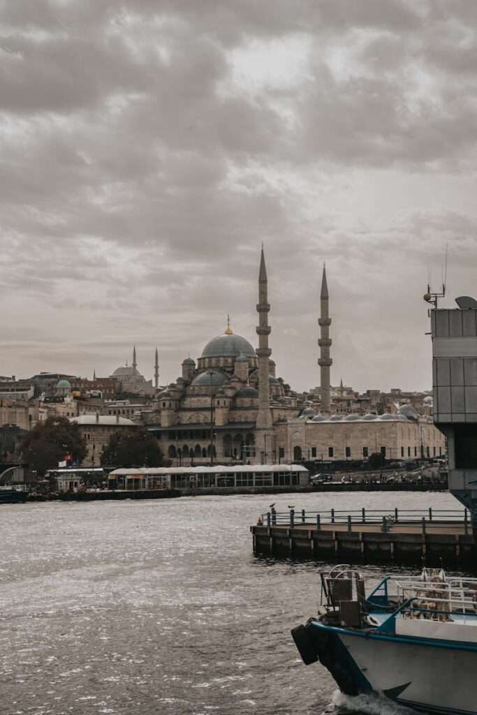 Sea Coast of Istanbul with New Mosque