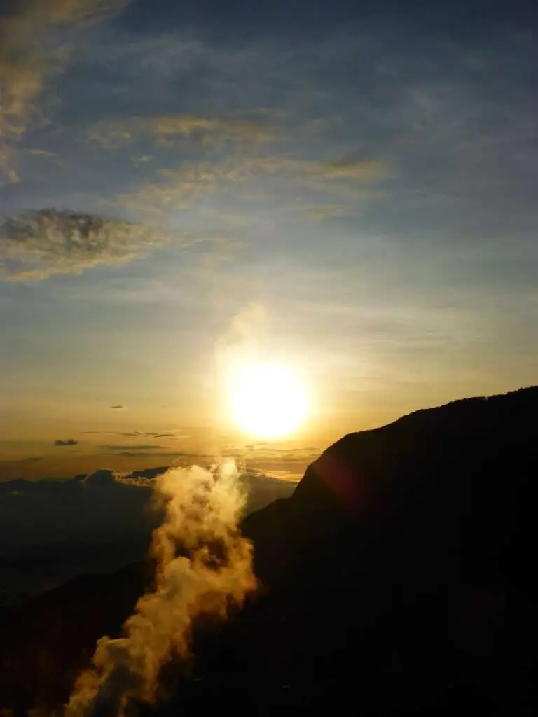 sunrise, mountain, traveler